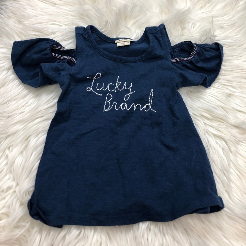 blue Lucky Brand cold shoulder tee size 2T✨